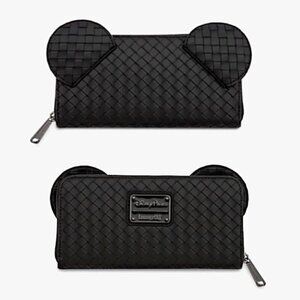 Loungegly Black Woven Faux Leather Mickey Wallet/Purse - New